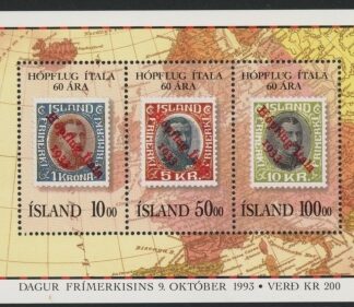 1993 Iceland MS.810 Transatlantic Flight Mini Sheet U/M (MNH)