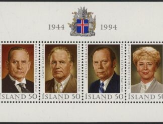 1994 Iceland MS.829 50th Anniv of Republic Presidents Mini Sheet U/M (MNH)