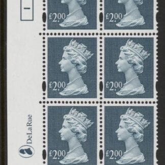 Y1801 (UC19) De La Rue £2.00 dull blue  Cyld. 2 dot (1)  U/M (MNH)