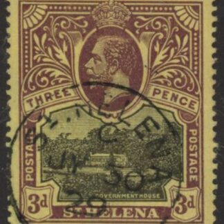 1913 St Helena SG.77  3d black & purple/yellow. fine used.