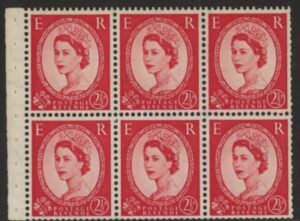 SB80 Tudor Crown 6x2½d, wmk. upright perf I (trimmed perfs). U/M (MNH)