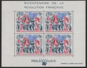 1989 French Antarctic MS.257 Air - Bicentenary of French Revolution Mini Sheet U/M (MNH)