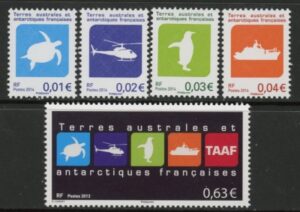 2013 French Antarctic SG.701-5 Symbols of French Antarctic Set of 5 values U/M (MNH)