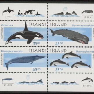 1999 Iceland MS.919 Marine Mammals Mini Sheet U/M (MNH)
