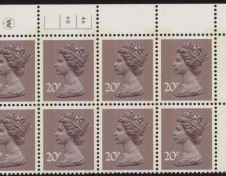 X998 (UG48)  Waddington 20p  dull purple. Cyld. 4A 4B  no dot. phos.6  U/M (MNH)