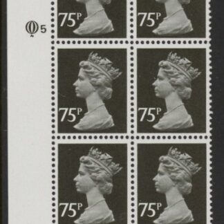 X1023a (UG133)  Questa 75p black Type I Perf 15x14 Cyl. Q5   U/M (MNH)