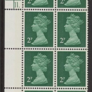 U80 (x849)  Harrison 2p green. FCP/PVAD. cyld 11 dot. phos 17.U/M (MNH)