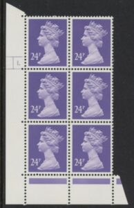 U285 (x967)  Harrison 24p violet. ACP/PVAD. cyld. 1 dot .U/M (MNH)