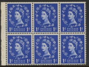 SB20 Tudor Crown 6 x 1d, perf I (trimmed) U/M (MNH)