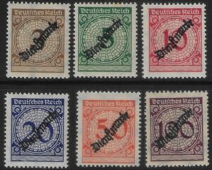 1923 Germany SG.0358-363 'OFFICIALS'. set 6 values U/M (MNH)