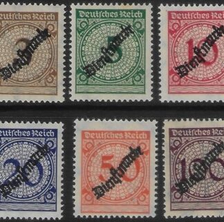 1923 Germany SG.0358-363 'OFFICIALS'. set 6 values U/M (MNH)