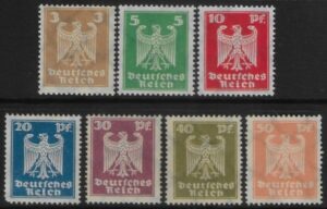 1924 Germany SG.369-375 set 7 values U/M (MNH)