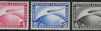 1928-31 Germany SG.443-445. 'AIR' Graf Zeppelin. set  3 values U/M (MNH)