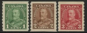 1935 Canada SG.352-4 Coil Stamps Set of 3 values U/M (MNH)