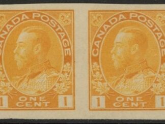 1924 Canada SG.259 1c chrome yellow imperf pair  mounted mint