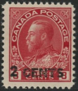 1926  Canada  SG.264  2c on 3c carmine   surcharged (die I )  U/M (MNH)