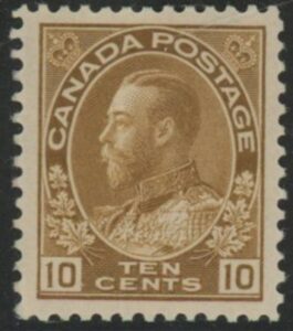1925 Canada SG.254 10c bistre brown mounted mint