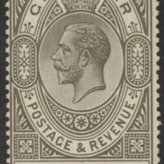 1924 Gibraltar SG.100  4/- black & carmine. watermark multi script CA. M/M