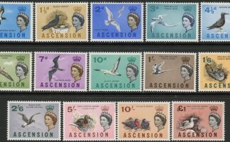 1963 Ascension Island.  SG.70-83  Birds set 14 values mounted mint
