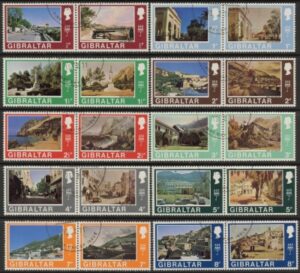 1971 Gibraltar SG.255-86 Definitives Set of 32 values used (CTO)