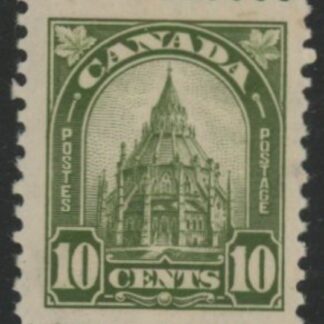 1930 Canada. SG.299 10c olive green. Parliamentary Library Ottawa  mounted mint
