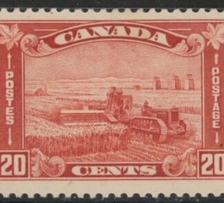 1930 Canada  SG.301  20 cent  red 'Harvesting with Tractor'  mounted mint