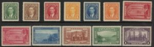 1937-8 Canada SG.357-67 Set of 11 values U/M (MNH)