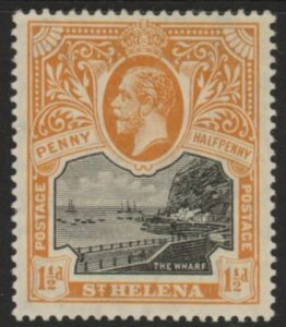 1913 St..Helena SG.74 1½d black and orange mounted  mint
