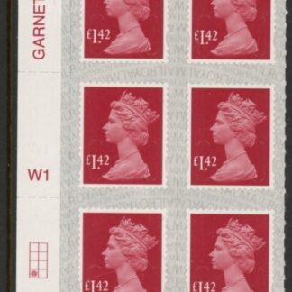 U2942 £1.42 deep rose-red  M20L cyld. W1 grid position R4 C1 SBP s/L Walsall  U/M (MNH)
