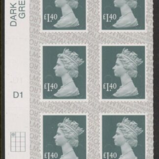 U2941 £1.40 grey-green 2B  M17L  cyld. D1  grid position R1 C1   SBP   L/s  DLR  U/M (MNH)