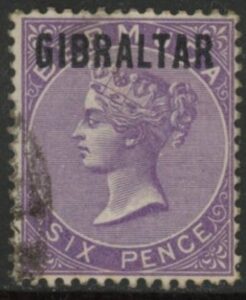 1886 Gibraltar. SG.6 6d deep lilac fine used.