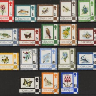 1977-82 Gibraltar SG.374-89a Set of 18 values used