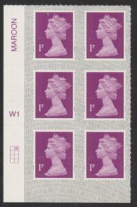 U2920 1p deep crimson M21L Cyld. W1 grid position R1 C2 SBP T3 s/L Walsall/ISP U/M (MNH)