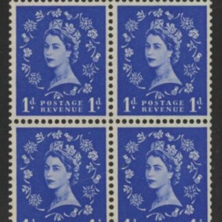 SB21 Tudor Crown  watermark upright. 4 x 1d,  perf P (good perfs) U/M (MNH)