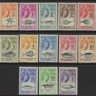1961 Tristan Da Cunha SG.42-54 Marine Life Set of 13 values Mounted Mint