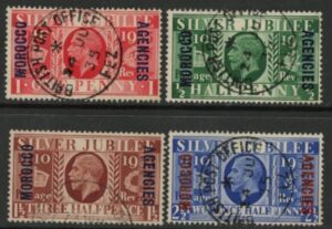 1935 Morocco Agencies - SG.62-5 KGV Silver Jubilee set  Used  Cat. value £48.00