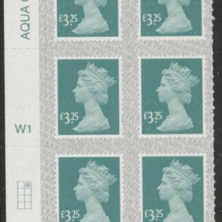 U2968a  £3.25 dull blue green 2B  M21L  Cyld. W1 grid position R1 C2   SBP  L/s  Walsall U/M (MNH)