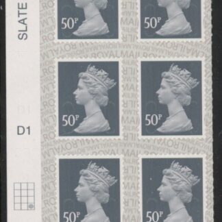 U2925  50p 2B  slate M17L  Cyld.  D1  grid position  R4 C3   SBP L/s DLR  U/M (MNH)
