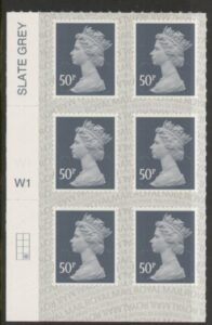 U2925  50p 2B  slate M19L  Cyld.  W1  grid position  R4 C2 SBP s/L Walsall  U/M (MNH)