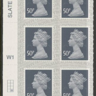 U2925  50p 2B  slate M19L  Cyld.  W1  grid position  R4 C2 SBP s/L Walsall  U/M (MNH)