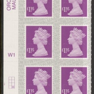 U2940a £1.35 mauve 2B  M19L  cyld. W1  grid position R4 C2   SBP  T3 s/L  Walsall  U/M (MNH)