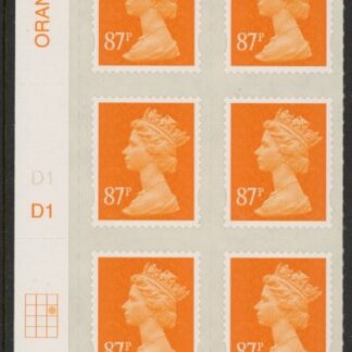 U2930  87p  2B yellow orange. M12L  cyld. D1  grid position R2  C3   DLR U/M (MNH)