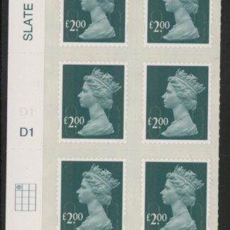 U2955 £2.00 dp.blue-blue MA13 cyld. D1 grid position R1 C1   U/M (MNH)