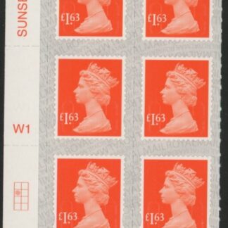U2949a £1.63 orange M20L cyld. W1 grid position R2 C1  SBP  s/L  Walsall U/M (MNH)