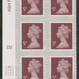 U2922 5p dull red brown M17L Cyld D2  grid position R1 C2  SBP T3 s/L  DLR. U/M (MNH)