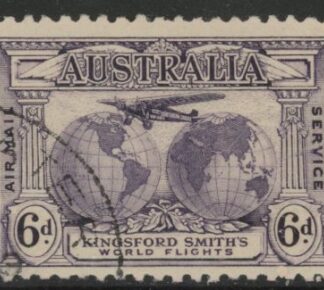 1931  Australia  SG.123  Kingsford Smith 6d violet.  'Air Mail Service' Used