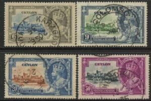 1935 Ceylon SG.379-82 KGV Silver Jubilee Set of 4 values Used