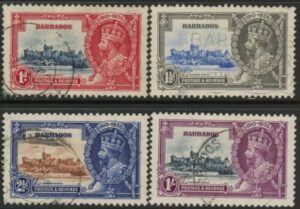 1935 Barbados SG.241-4 KGV Silver Jubilee set 4 values Used
