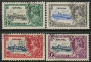 1935 Grenada SG.145-8 KGV Silver Jubilee set of 4 values used