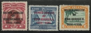 1935 Cook Islands  SG.113-5 Silver Jubilee set 3 values u/m  (MNH)